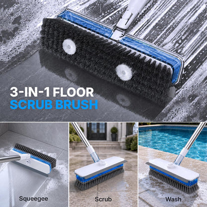 3-in-1 Floor Scrub Brush with Liquid Dispenser