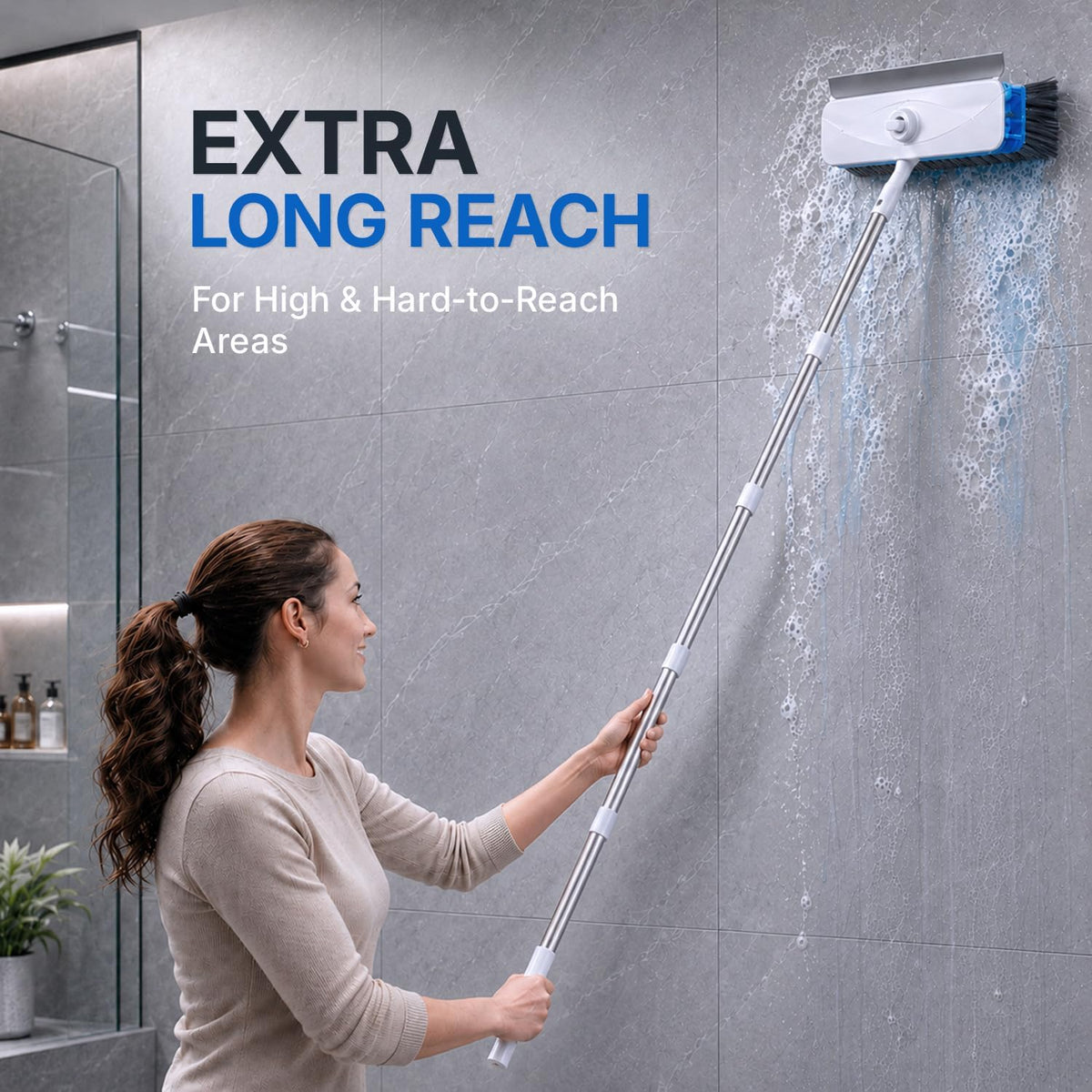 3-in-1 Floor Scrub Brush with Liquid Dispenser